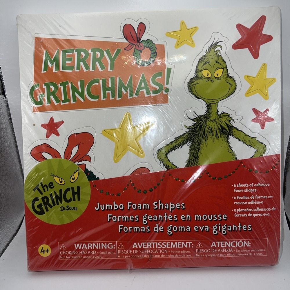 Dr. Seuss Grinch Jumbo Foam Adhesive Shapes Christmas‎ Colorbok